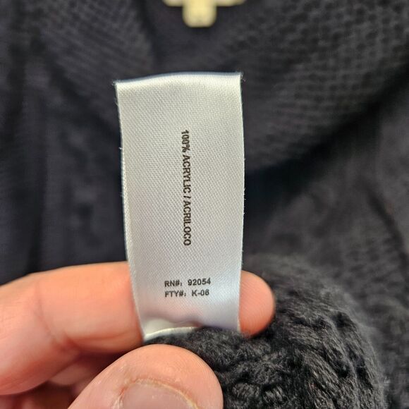 Madison Lilly Sweater Womens Small Black Cowl Neck Poncho Cable Knit - Picture 5 of 7